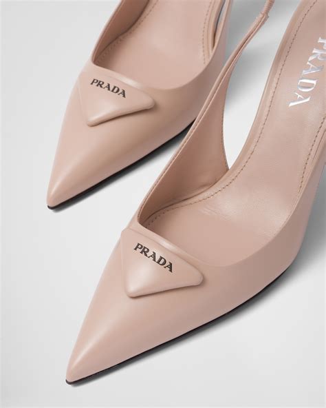 brushed leather slingback pumps prada price|Prada slingback kitten heel pumps.